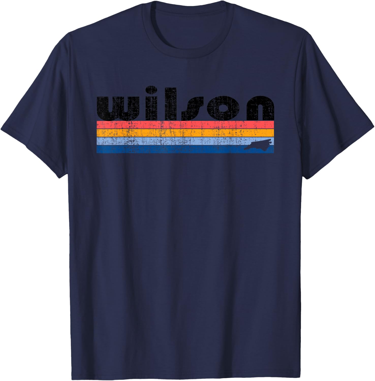 Vintage 80s Style Wilson, NC T-Shirt - T-Shirt | Navy