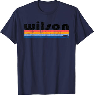 Vintage 80s Style Wilson, NC T-Shirt - T-Shirt | Navy