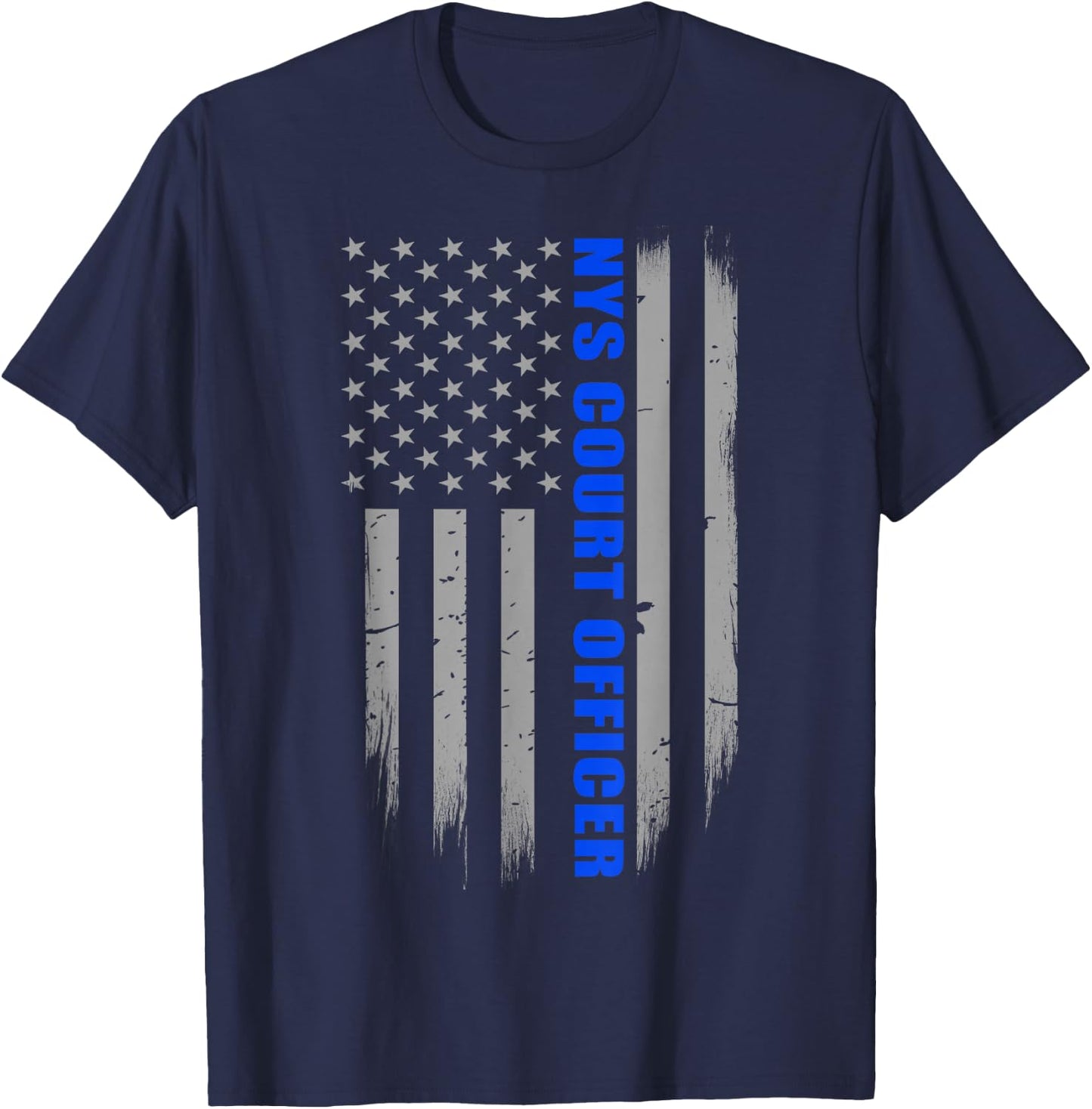 NYS Court Officer - Thin Blue Line Flag T-Shirt - T-Shirt | Navy