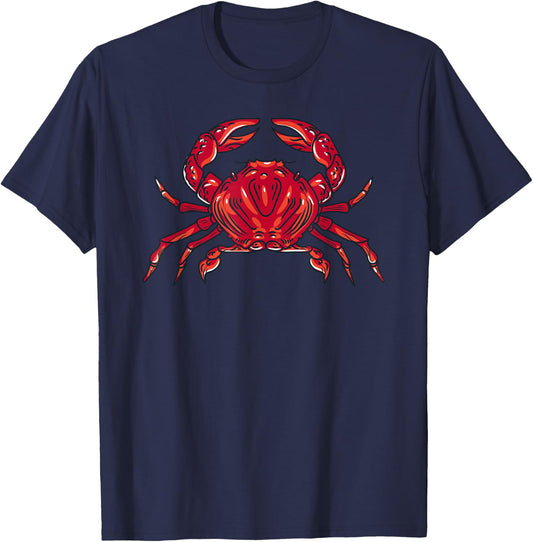 Red Crab Deep Sea Fishing And Seafood Lover T-Shirt - T-Shirt | Navy