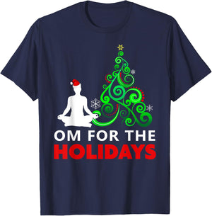 Yoga Christmas Shirt - Om for the Holidays T-Shirt - T-Shirt | Navy