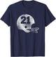 Vintage Football Jersey Number 21 Player Number T-Shirt - T-Shirt | Navy