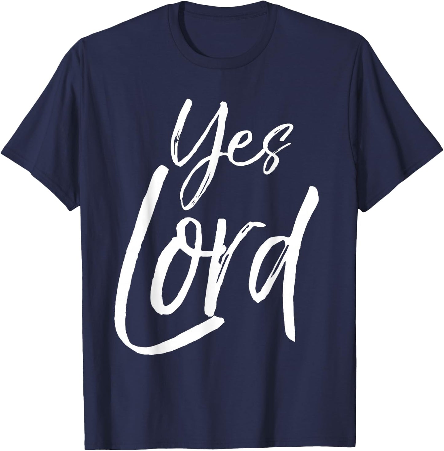 Cute Christian Praise & Worship Gift Amen Yes Lord T-Shirt - T-Shirt | Navy