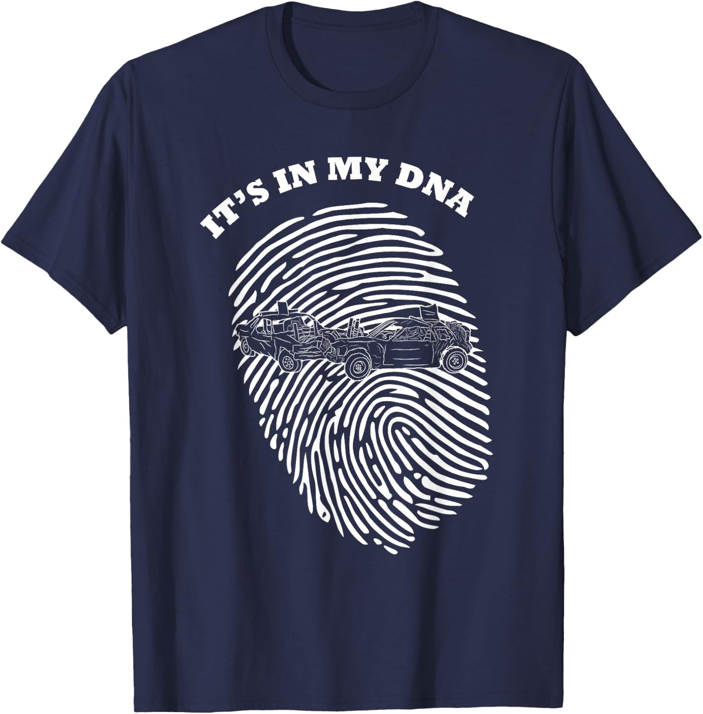 It's In My DNA Demolition Derby Racer Fingerprint Fans Retro T-Shirt - T-Shirt | Navy