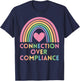 Connection Over Compliance Sped Autism Awareness Rainbow T-Shirt - T-Shirt | Navy