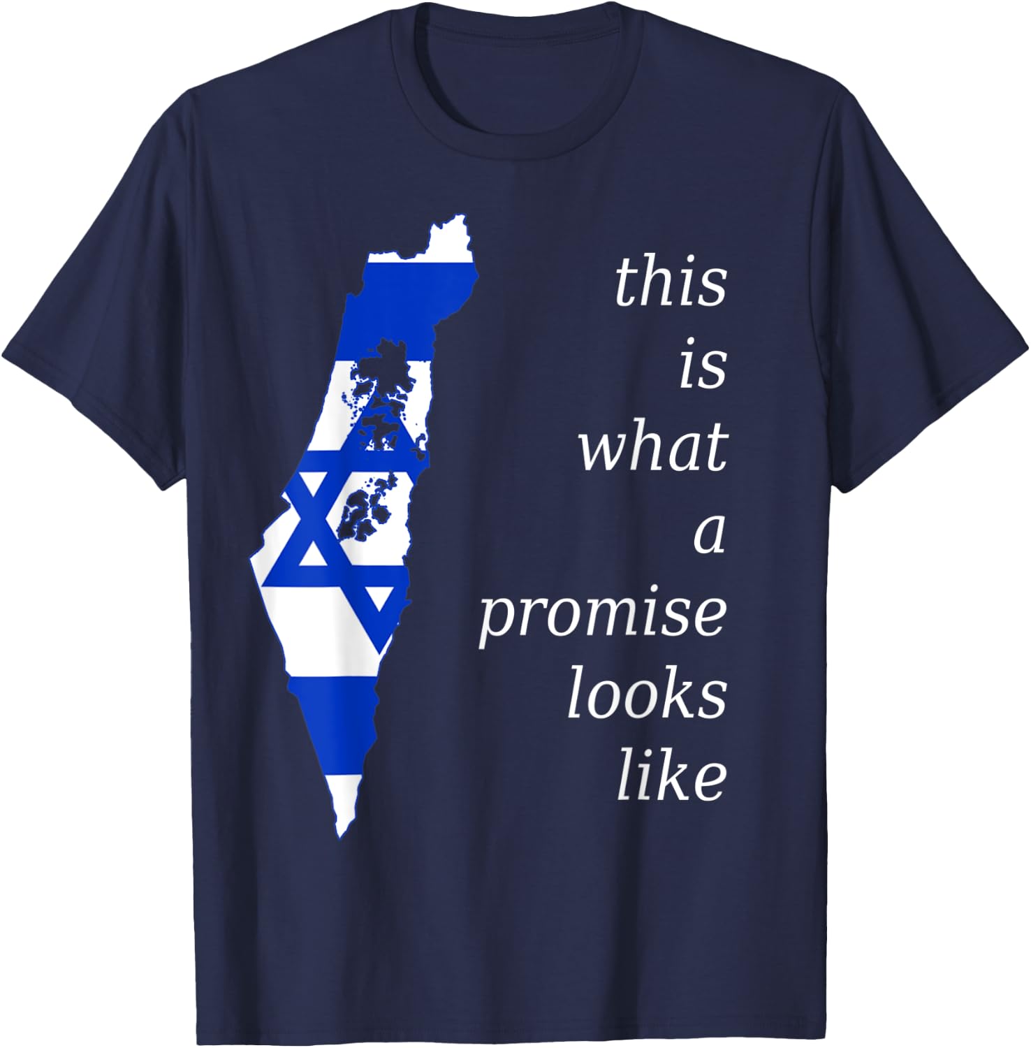 This is What a Promise Looks Like israel Jew Hebrew Jewish T-Shirt - T-Shirt | Navy