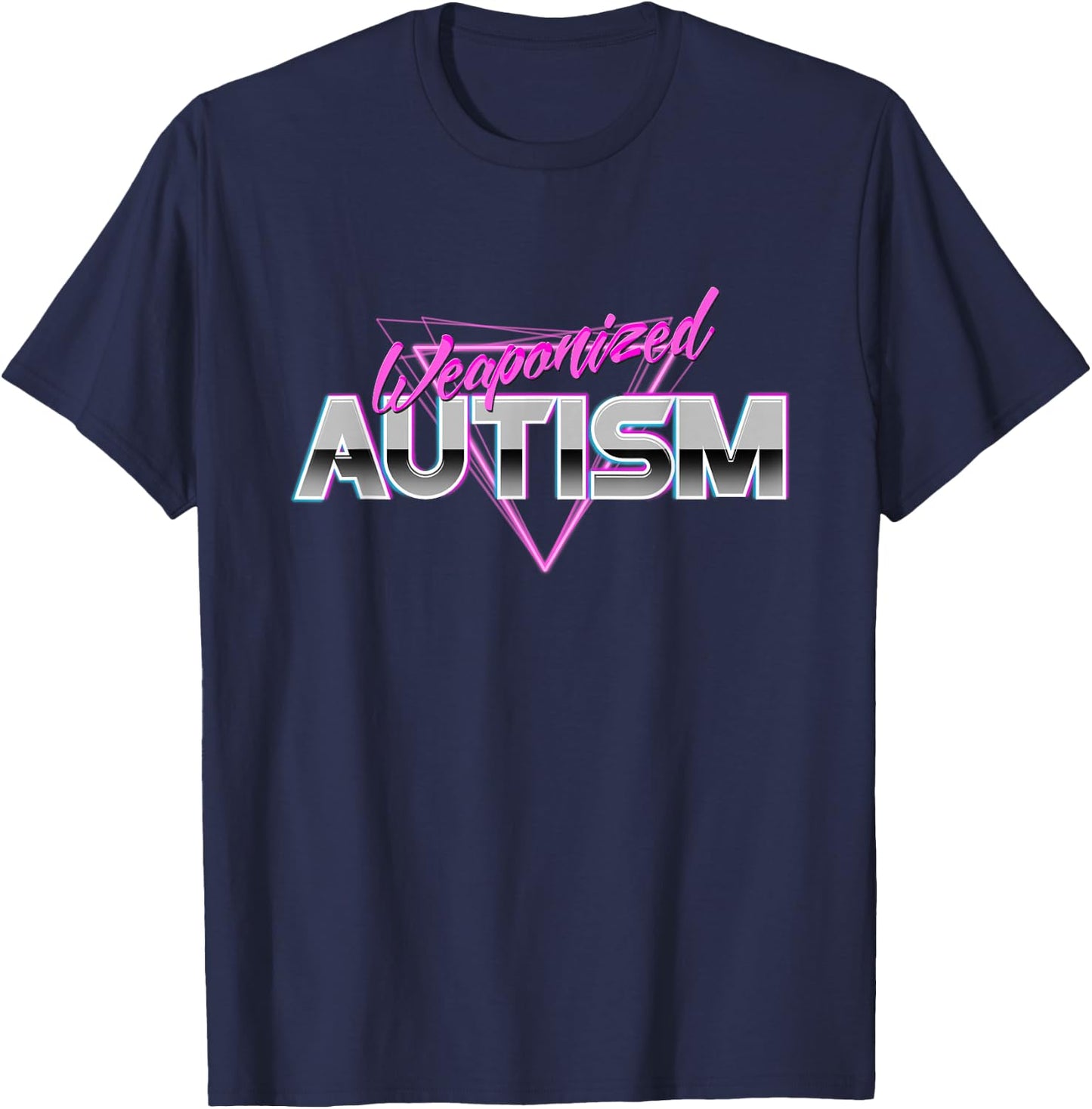 Autism - Funny Meme 80s Aesthetic T-Shirt - T-Shirt | Navy