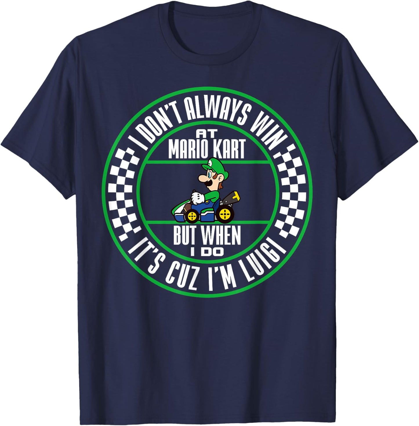 Nintendo Mario Kart Winning As Luigi Graphic T-Shirt - T-Shirt | Navy