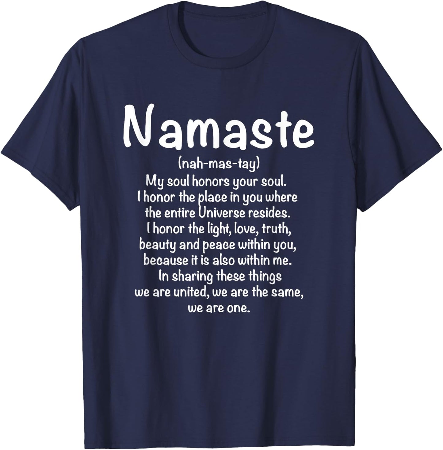 Namaste Definition Yoga Meditation Buddhist Gift T-Shirt - T-Shirt | Navy