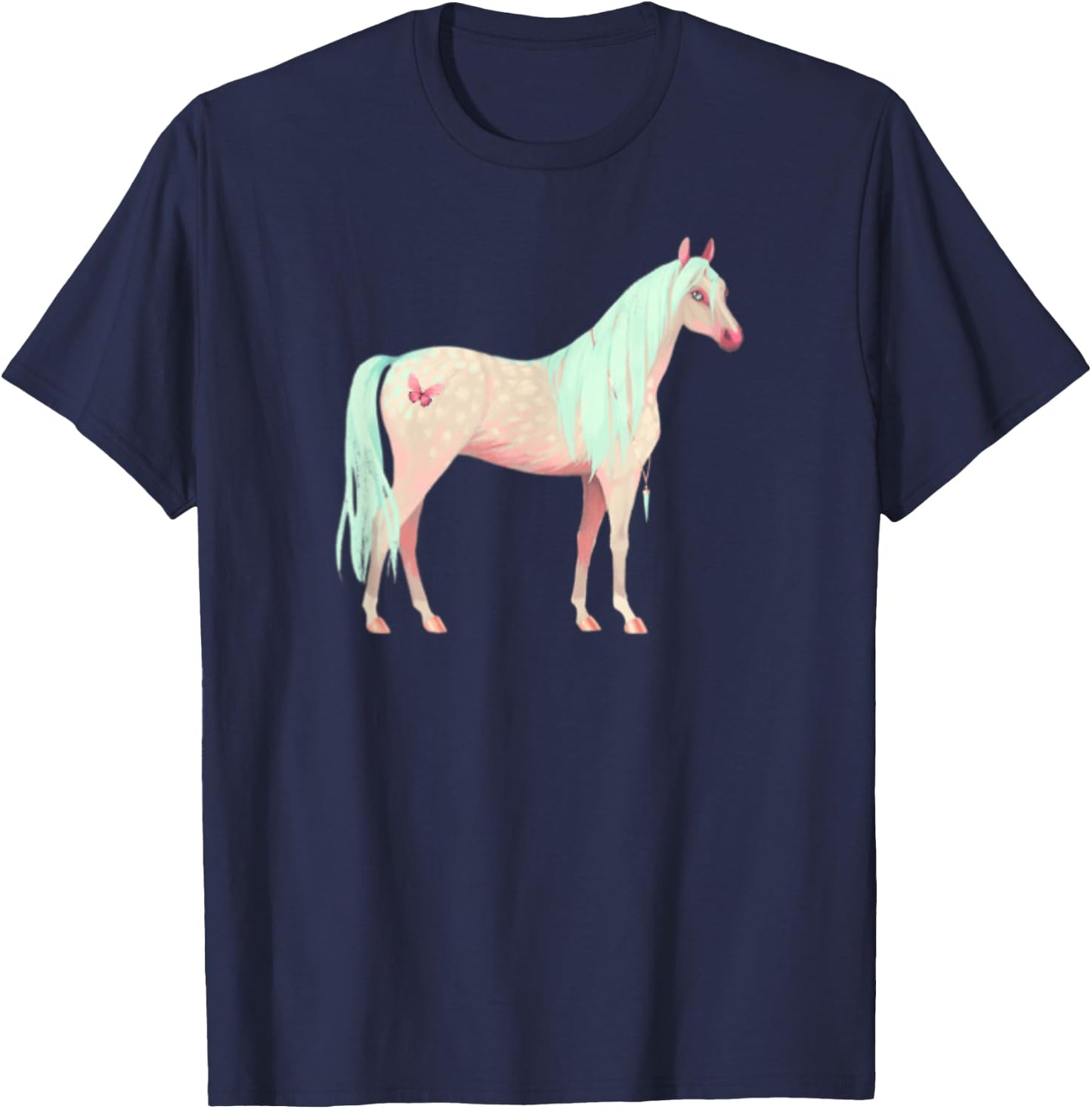 Horse Gifts and Accessories Cute Watercolor Palomino T-Shirt - T-Shirt | Navy