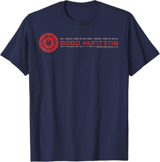 Battlestar Galactica Good Hunting Logo T-Shirt - T-Shirt | Navy