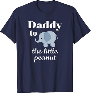 Matching Baby Shower Couples Shirt Elephant Daddy Peanut T-Shirt - T-Shirt | Navy