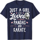 Just A Girl Who Loves Pandas And Karate Gift Women T-Shirt - T-Shirt | Navy