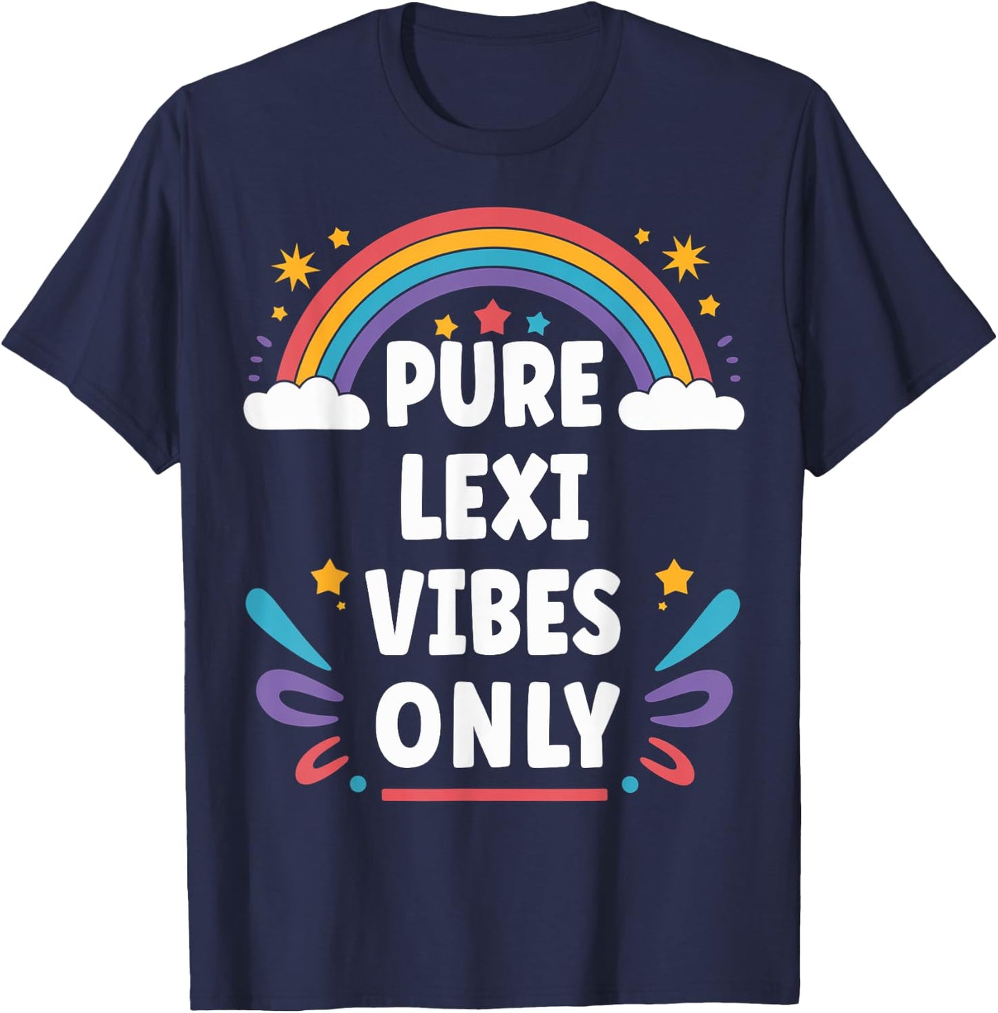 LEXI Vibes Only Cute Retro Girls LEXI Name T-Shirt - T-Shirt | Navy