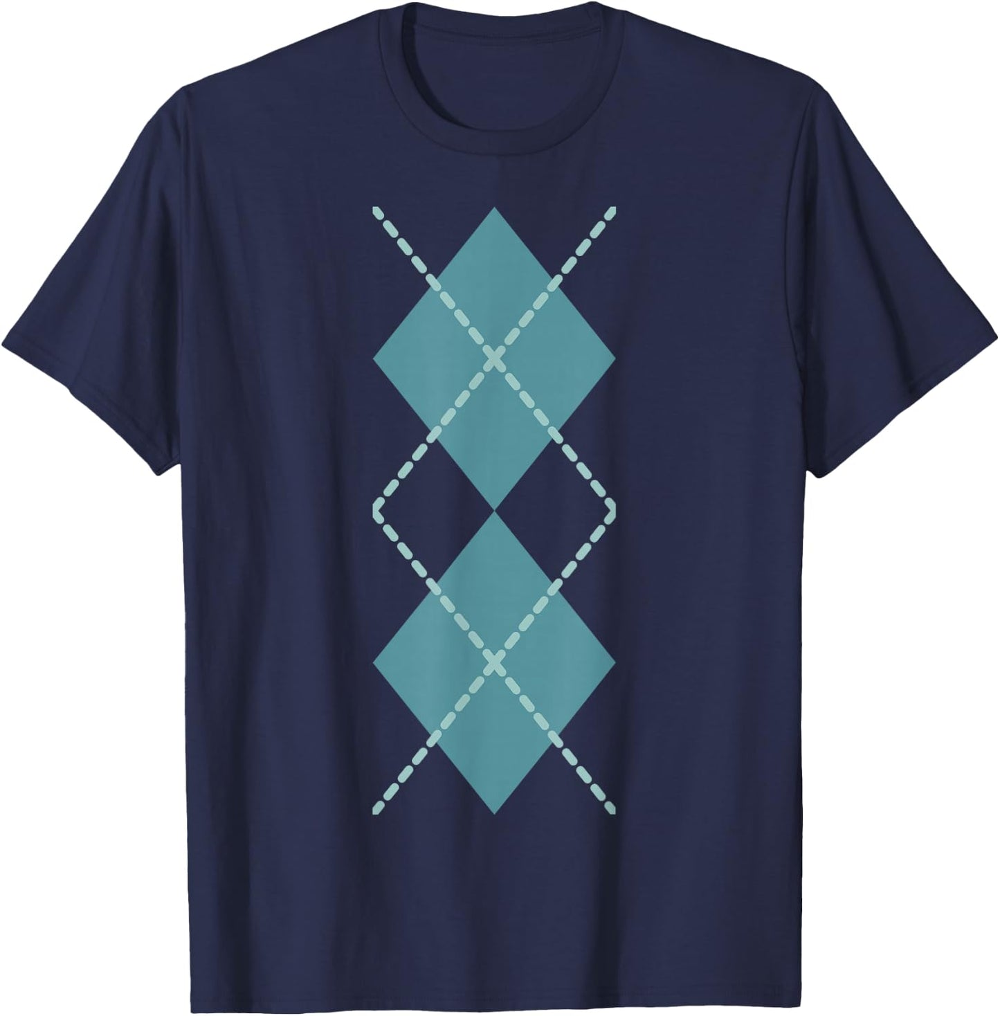 Suncookiez Retro Rockabilly Turquoise Argyle - Women's Classic Fit - Black - Small T-Shirt - T-Shirt | Navy