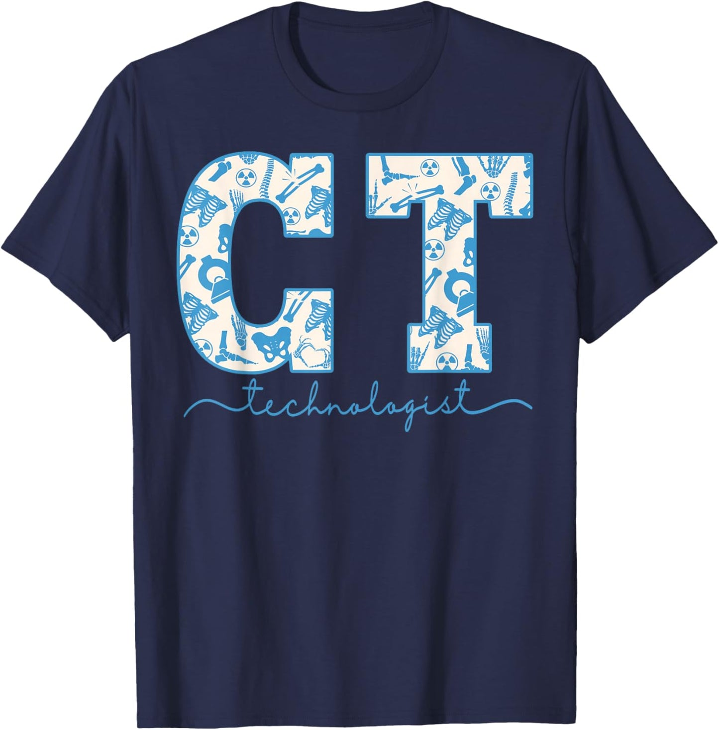 Skeleton CT Technologist CAT Scan Tech Radiology Department T-Shirt - T-Shirt | Navy
