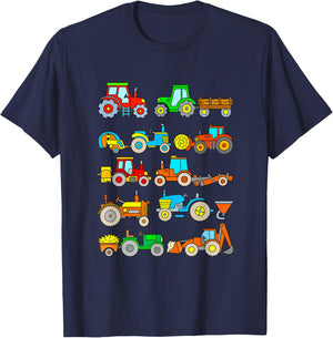 Tractor Toddler Boys Kids Farm T-Shirt - T-Shirt | Navy