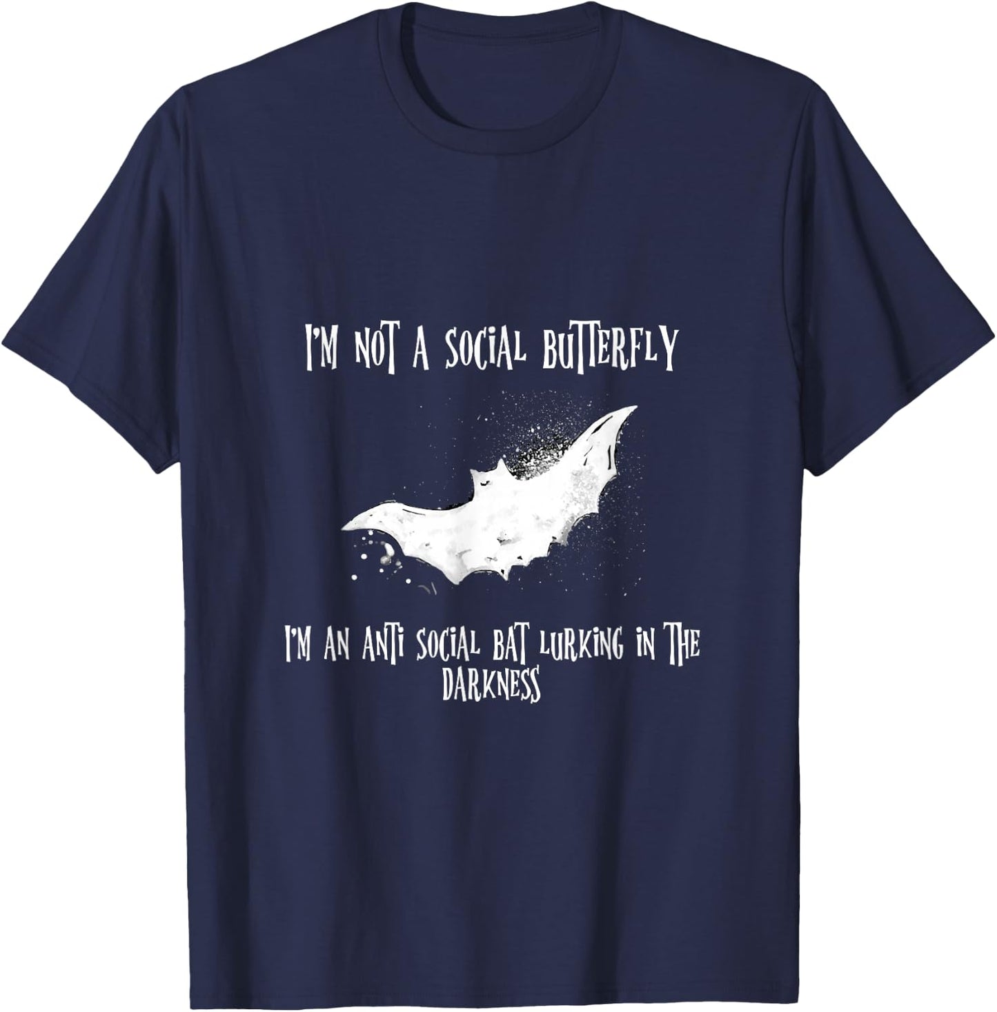 Spooky Gothic with Vampire Bat for Anti Social Emo T-Shirt - T-Shirt | Navy
