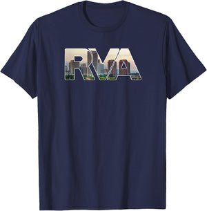 RVA Richmond Virginia Downtown Skyline T-Shirt - T-Shirt | Navy