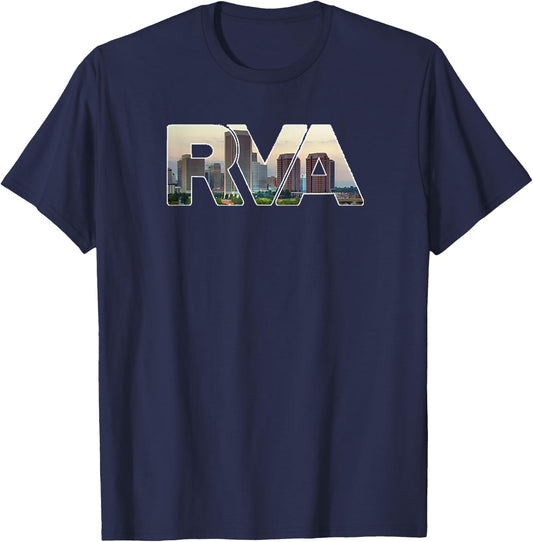 RVA Richmond Virginia Downtown Skyline T-Shirt - T-Shirt | Navy