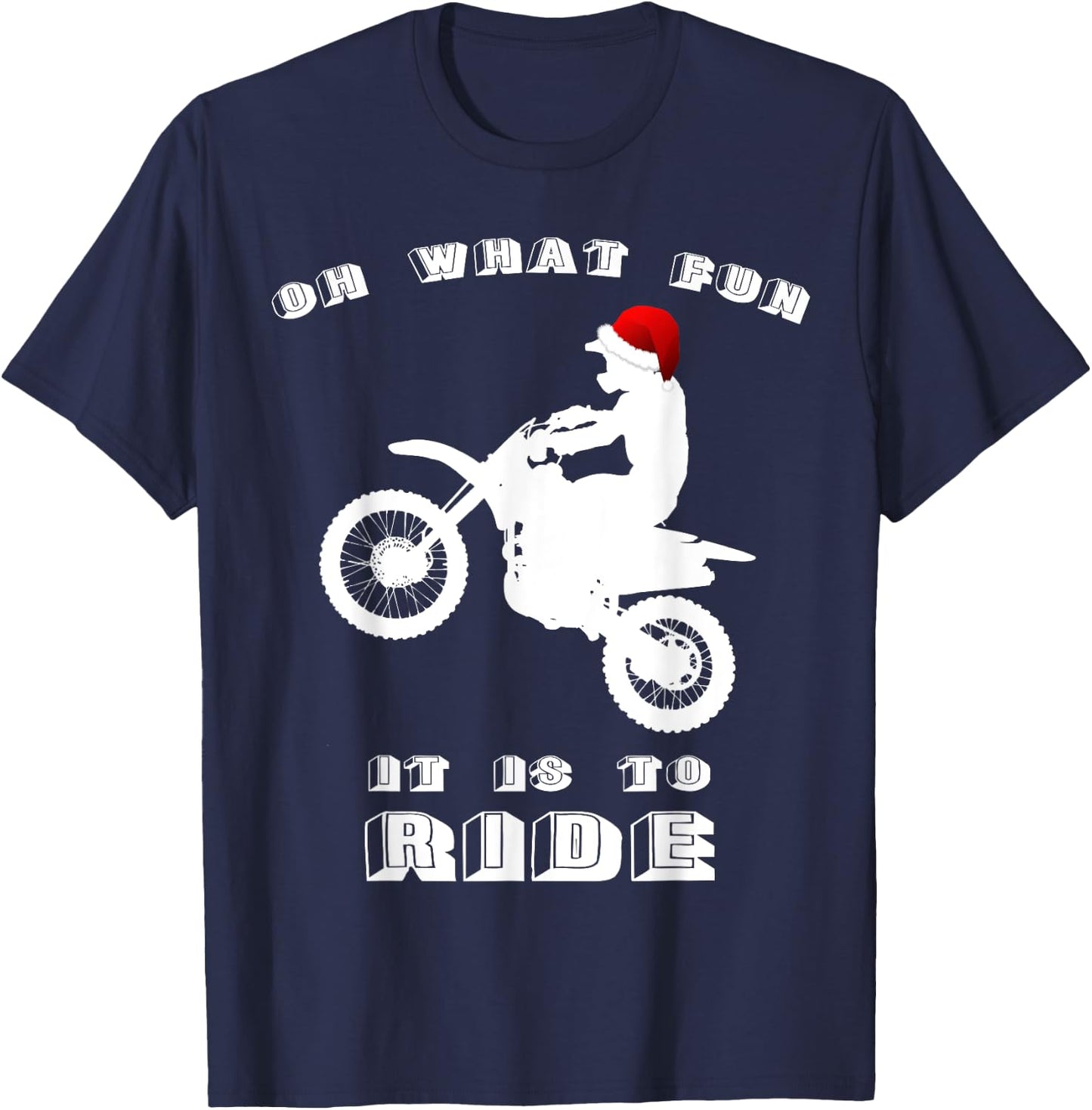 Dirt Bike Christmas Shirt - Xmas Dirtbike Motocross T-Shirt - T-Shirt | Navy