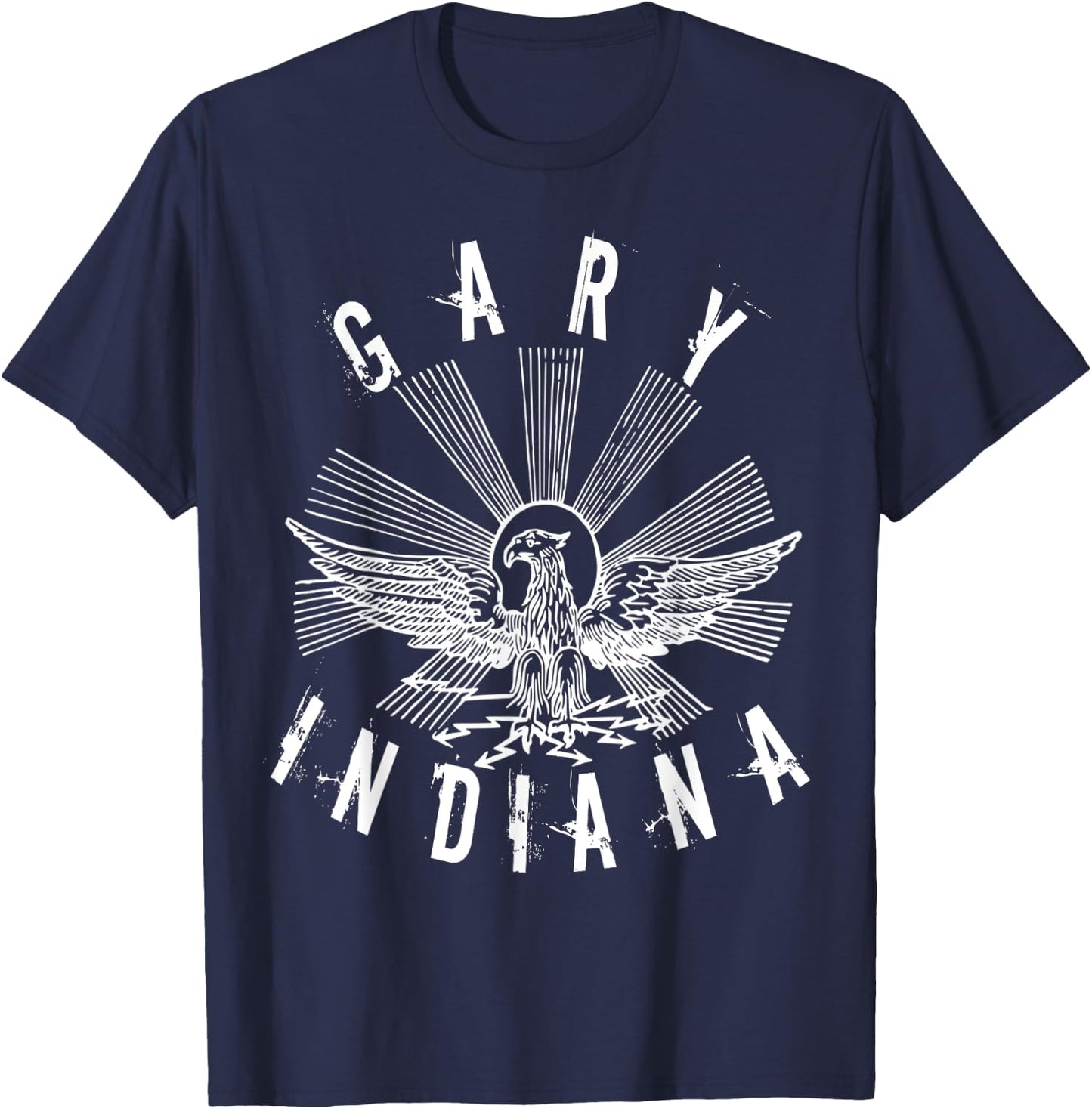 Gary Indiana T Shirt Vintage Eagle Retro IN T-Shirt - T-Shirt | Navy