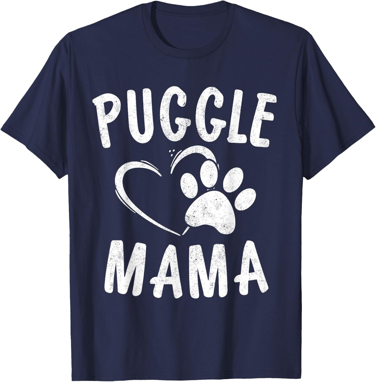 Cute Puggle Mama Gift Pet Pugs Lover Apparel Dog Pug Mom Men Women Girls Kids T-Shirt - T-Shirt | Navy
