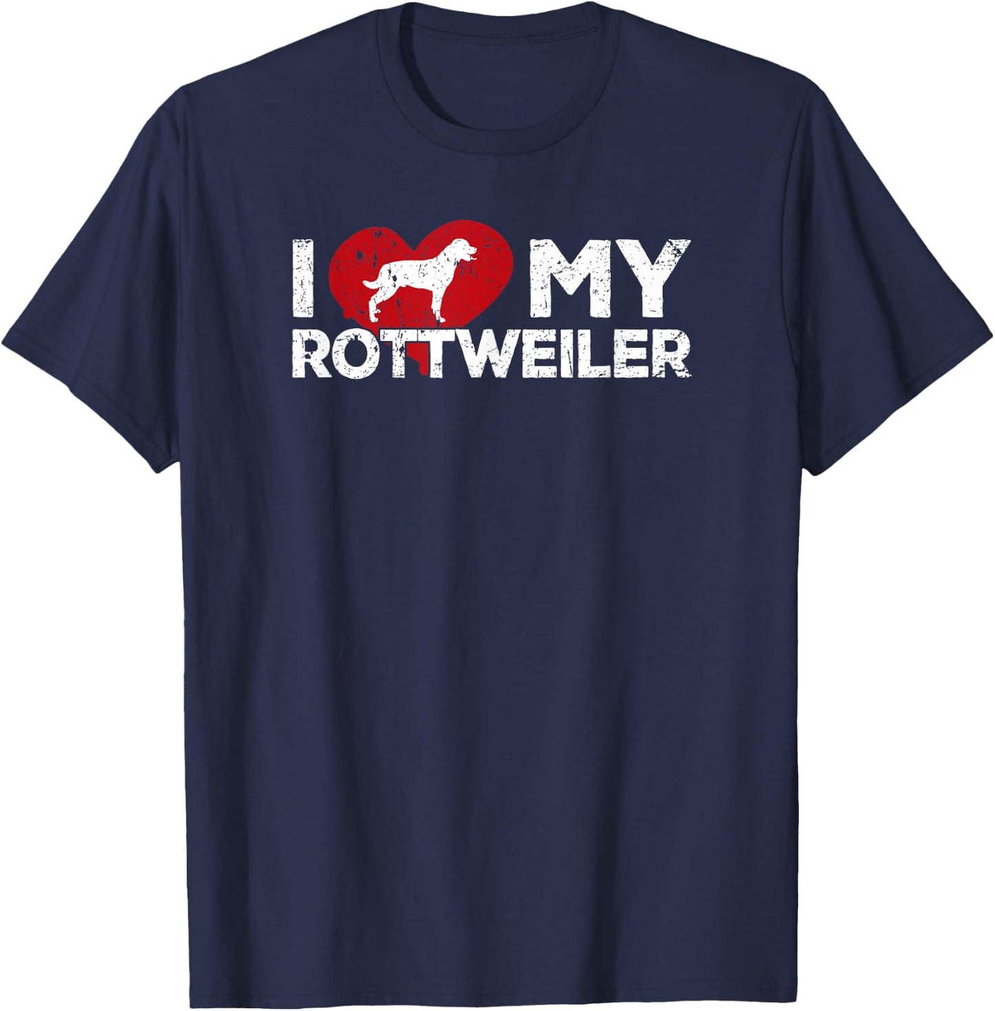 I Love My Rottweiler - Cute Rottweiler T-Shirt - T-Shirt | Navy