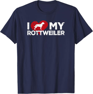 I Love My Rottweiler - Cute Rottweiler T-Shirt - T-Shirt | Navy