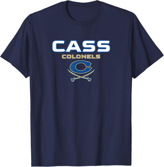 Cass High School Colonels Stacked T-Shirt - T-Shirt | Navy