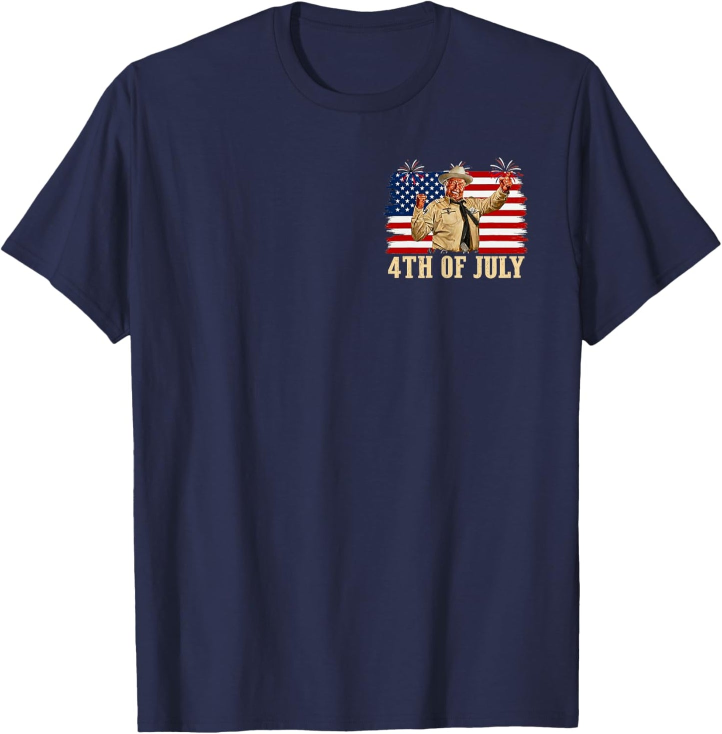 (2 Sides) Happy 4th of July to All You Sumbitches Patriotic T-Shirt - T-Shirt | Navy
