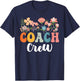 Coach Crew Team Retro Groovy Vintage First Day Of School T-Shirt - T-Shirt | Navy