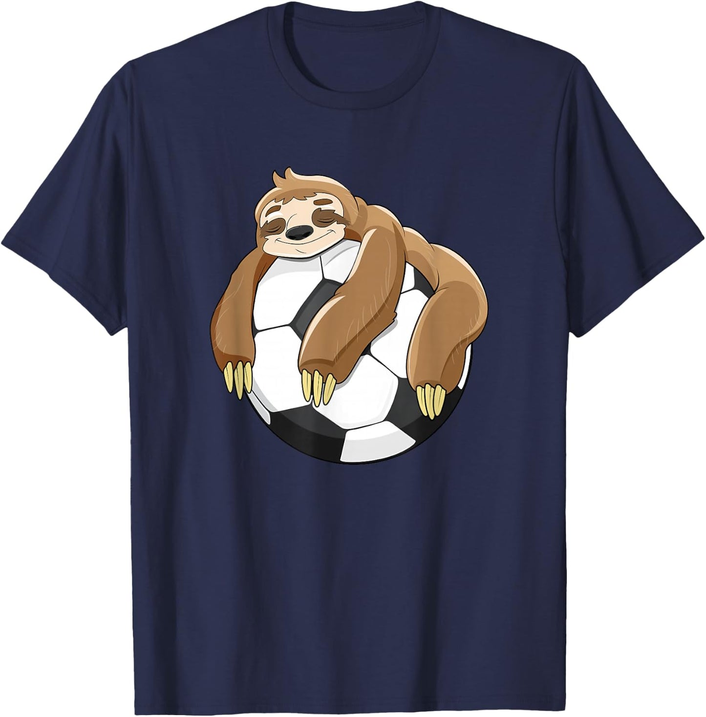 Lazy Sloth Soccer Shirt Soccer Lover Team Ball Kids Sport T-Shirt - T-Shirt | Navy