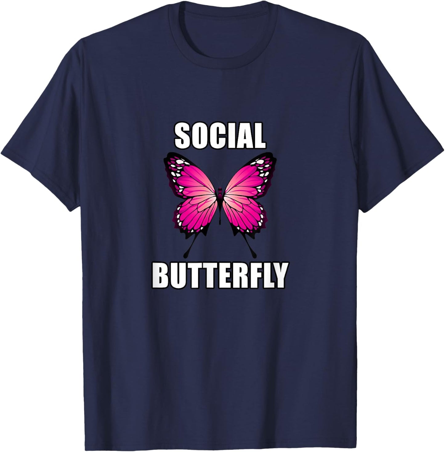 Social Butterfly - Meme T-Shirt - T-Shirt | Navy