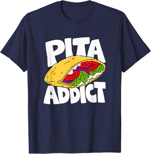 Pita Lover Retro Graphic T-Shirt - T-Shirt | Navy
