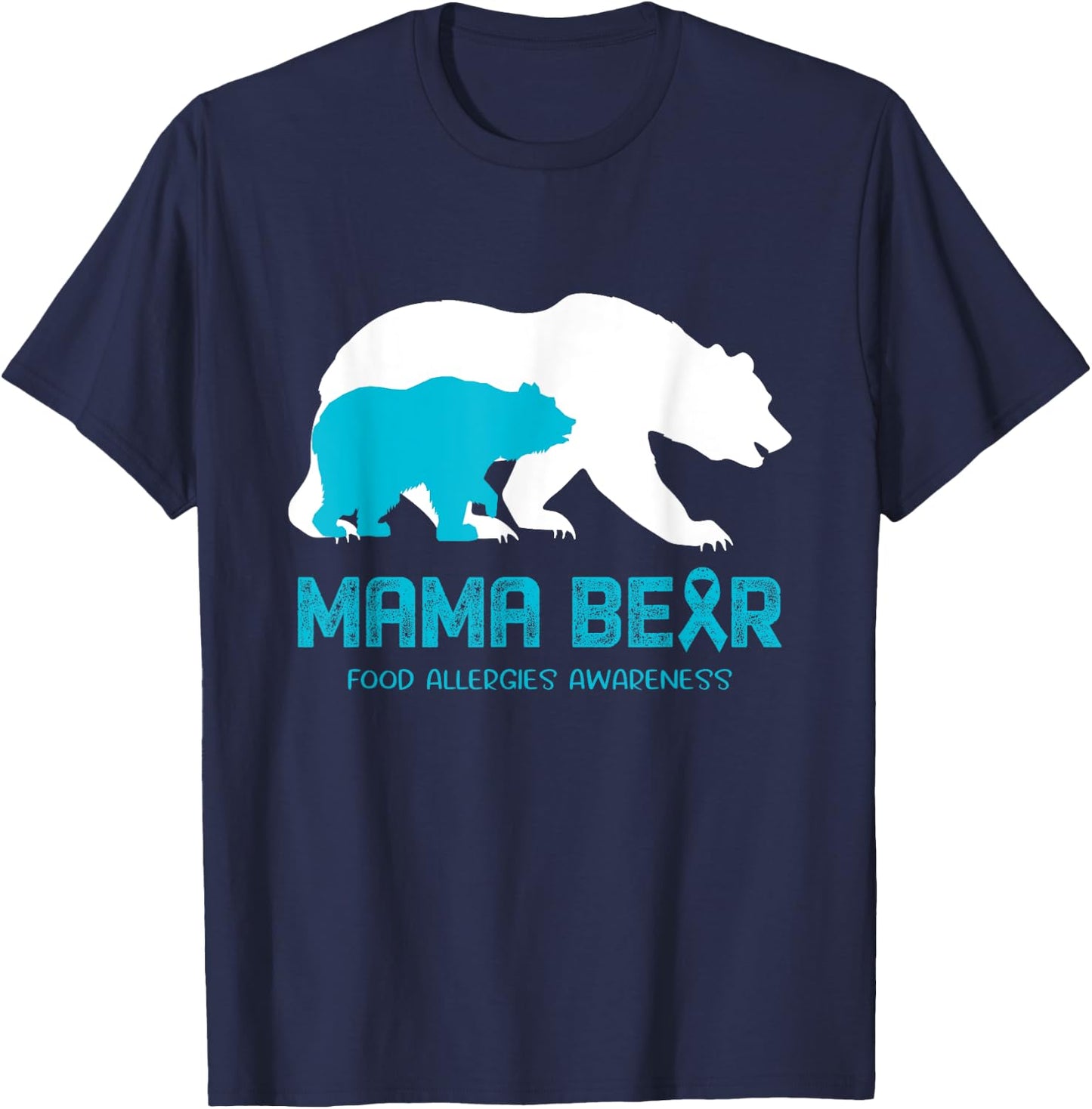 Mama Bear Food Allergies Awareness Shirt Men T-Shirt - T-Shirt | Navy