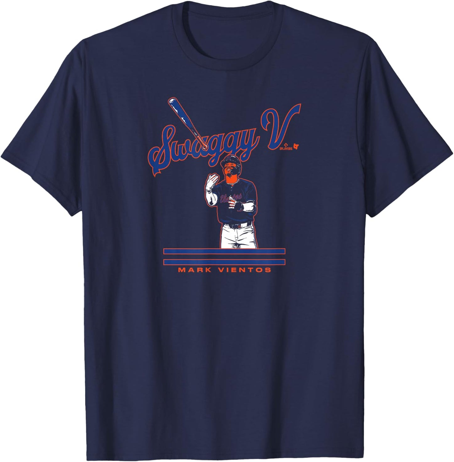 Mark Vientos - Swaggy V - New York Baseball T-Shirt - T-Shirt | Navy