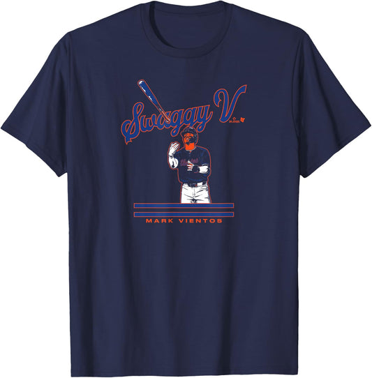 Mark Vientos - Swaggy V - New York Baseball T-Shirt - T-Shirt | Navy