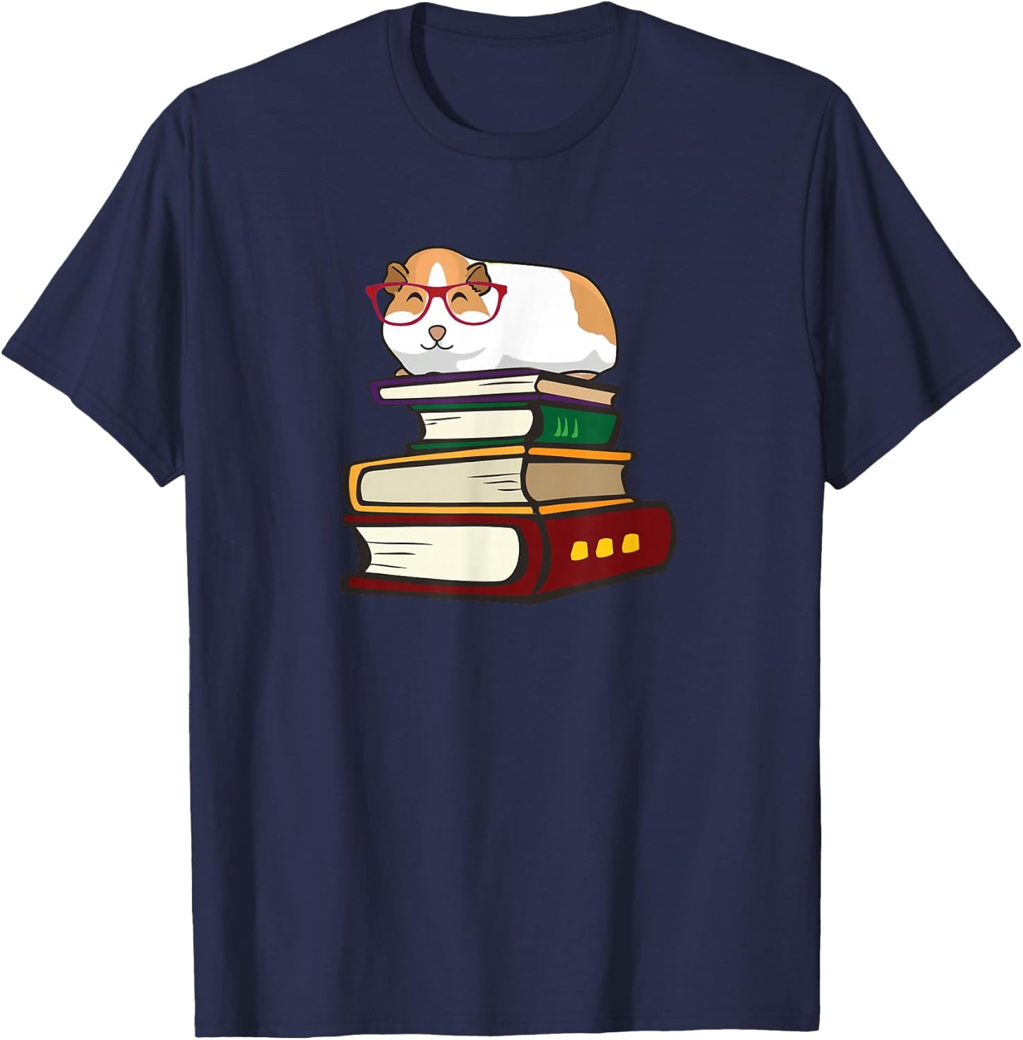 Cute Reading Books Merch Girls & Boys Guinea Pig Lover T-Shirt - T-Shirt | Navy