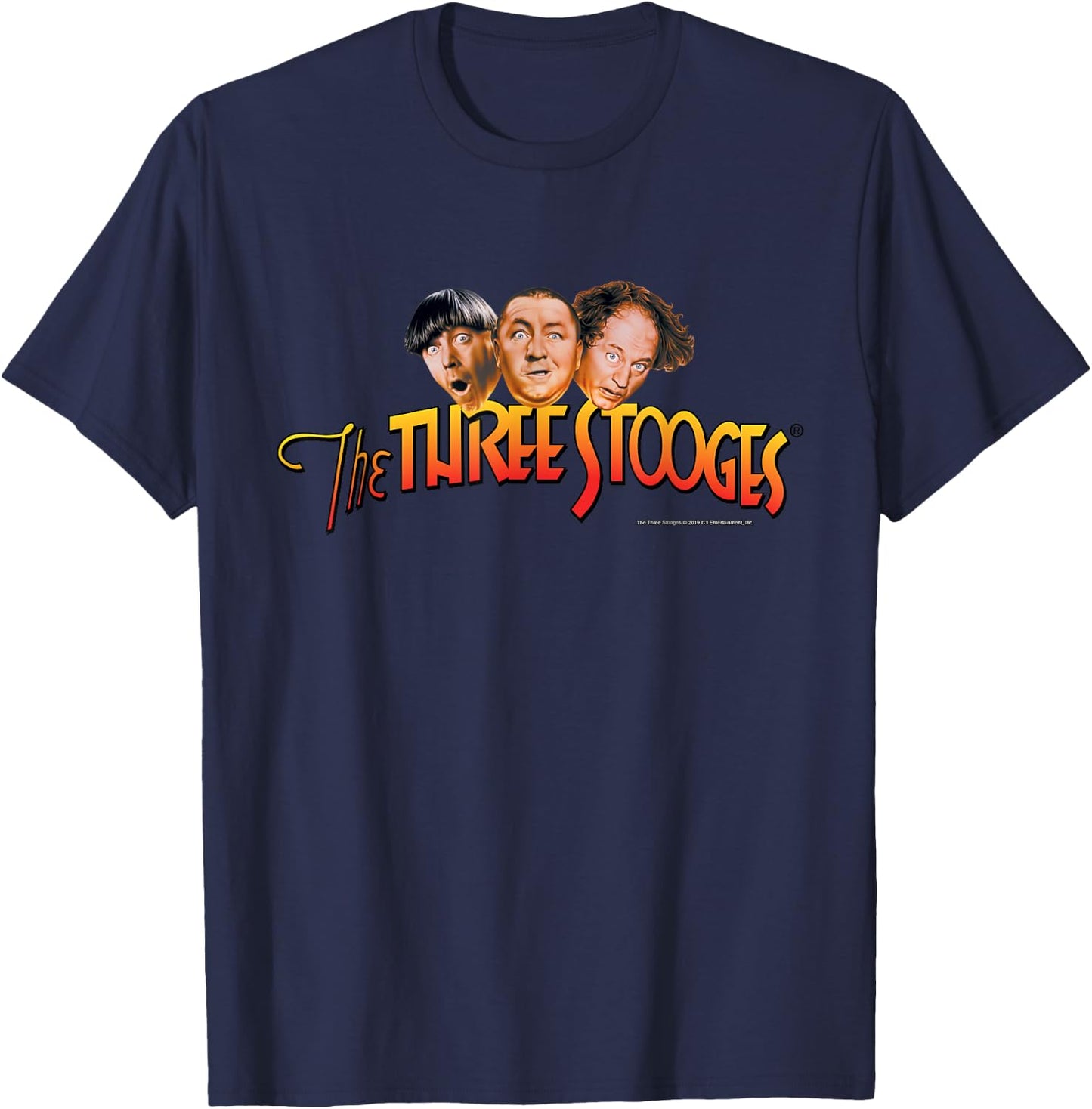 TTS- The Three Stooges: Head Logo T-Shirt - T-Shirt | Navy