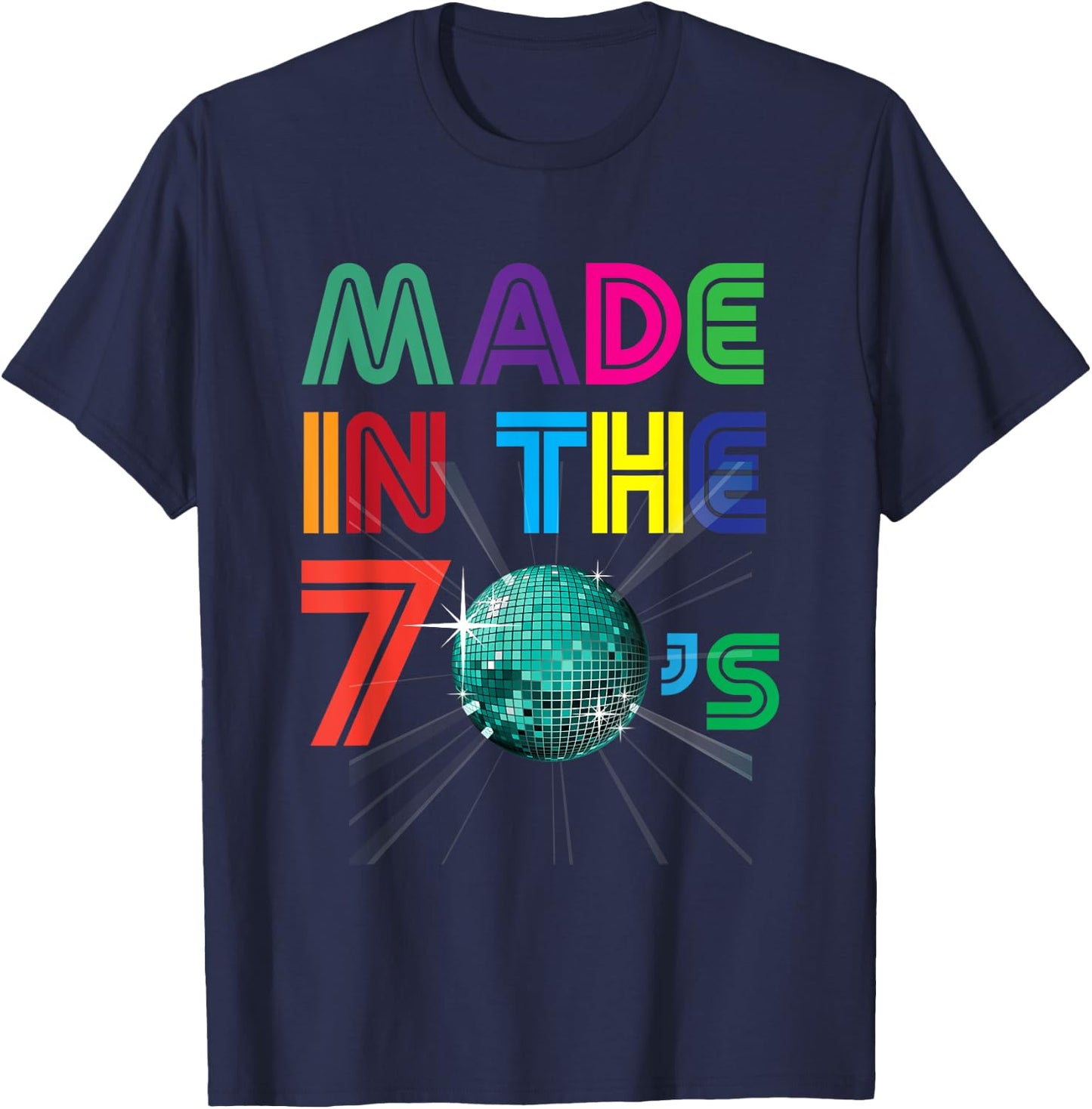 Vintage Retro Made In The 70s Gift +- 40 Yrs Years Old Shirt T-Shirt - T-Shirt | Navy