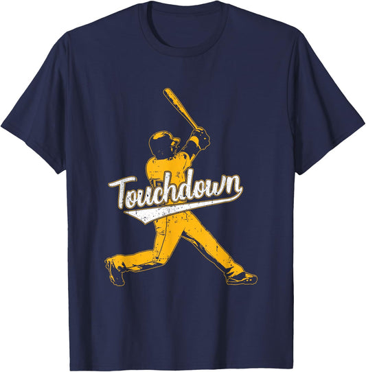 Funny Sarcastic Touchdown Baseball Football Sports Gift T-Shirt - T-Shirt | Navy