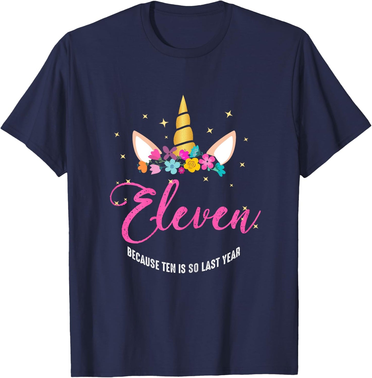 11 Years Old Birthday Girl Gifts Unicorn 11th Birthday T-Shirt - T-Shirt | Navy