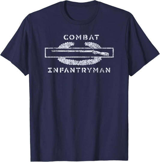 Combat Infantryman Veteran Gift T-Shirt - T-Shirt | Navy