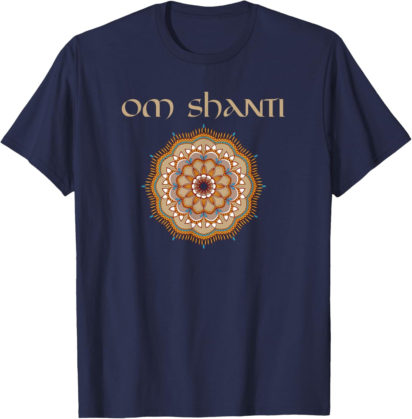 Yoga Teacher Shirt OM Shanti Reiki Holistic Healer T-Shirt - T-Shirt | Navy
