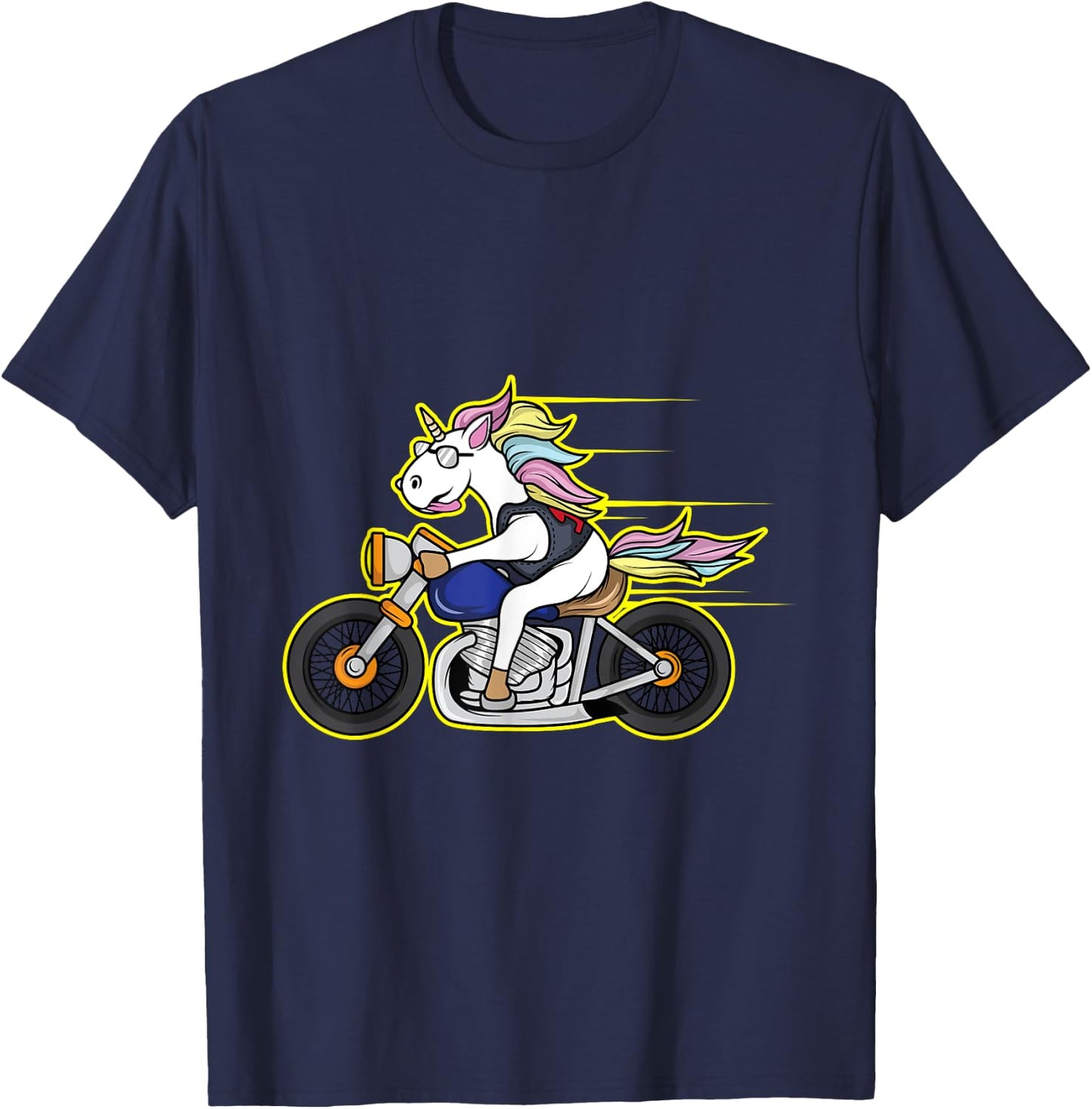 Unicorn Biker Gang Rider Motorcycle Club Shirt T-Shirt - T-Shirt | Navy