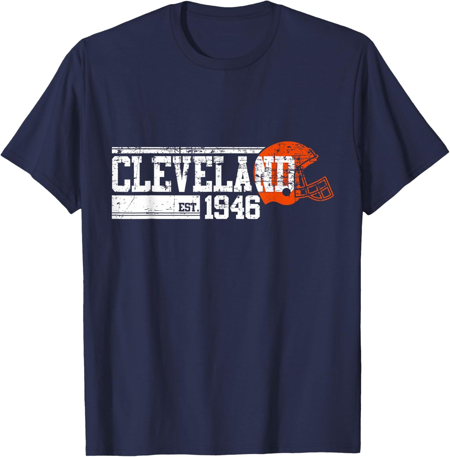Vintage Cleveland Football Gift T-Shirt - T-Shirt | Navy