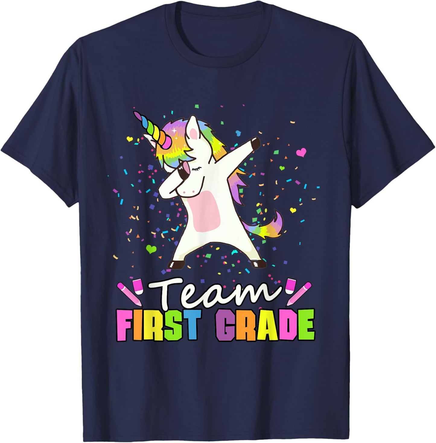 Team First Grade Unicorn 1st Grade Squad T-Shirt - T-Shirt | Navy