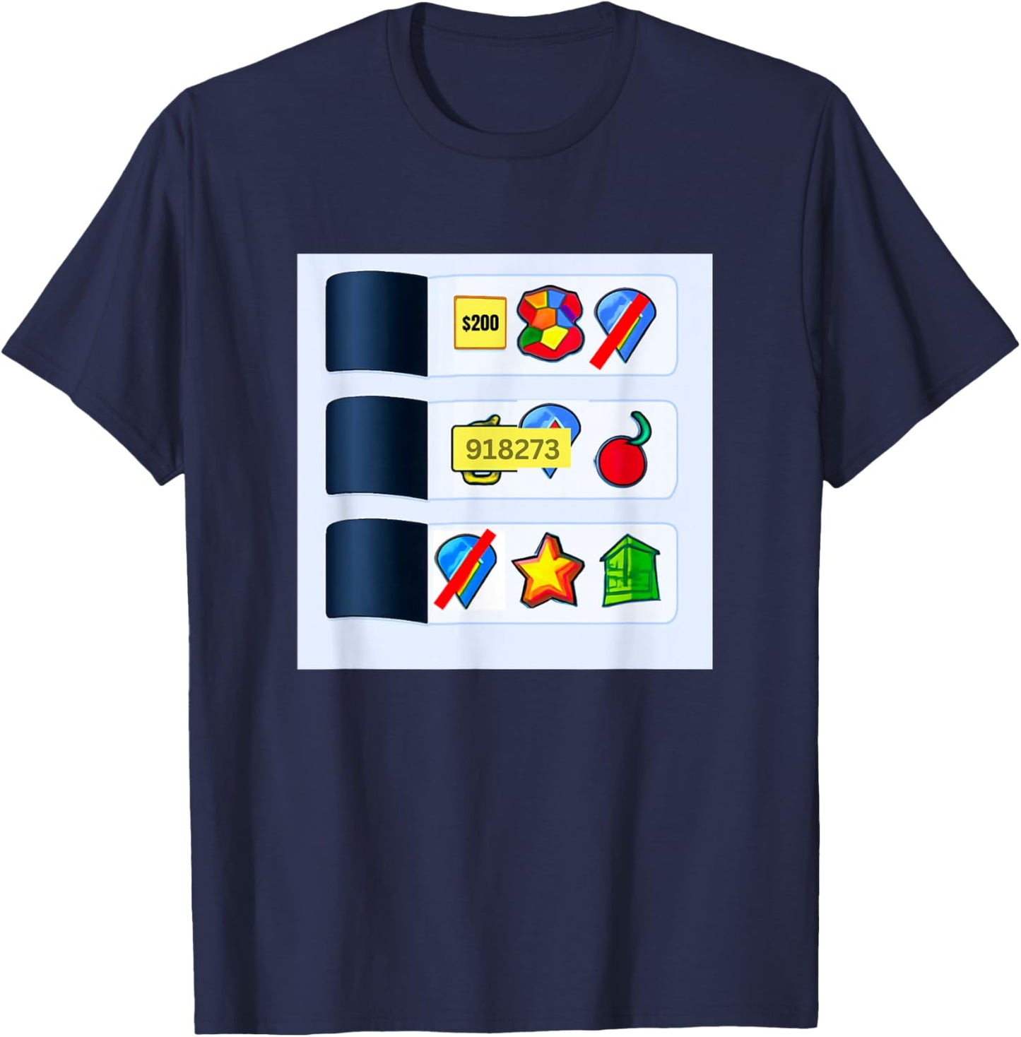Pull Tab Gambling Break Open Tickets Easy Gambler Costume T-Shirt - T-Shirt | Navy