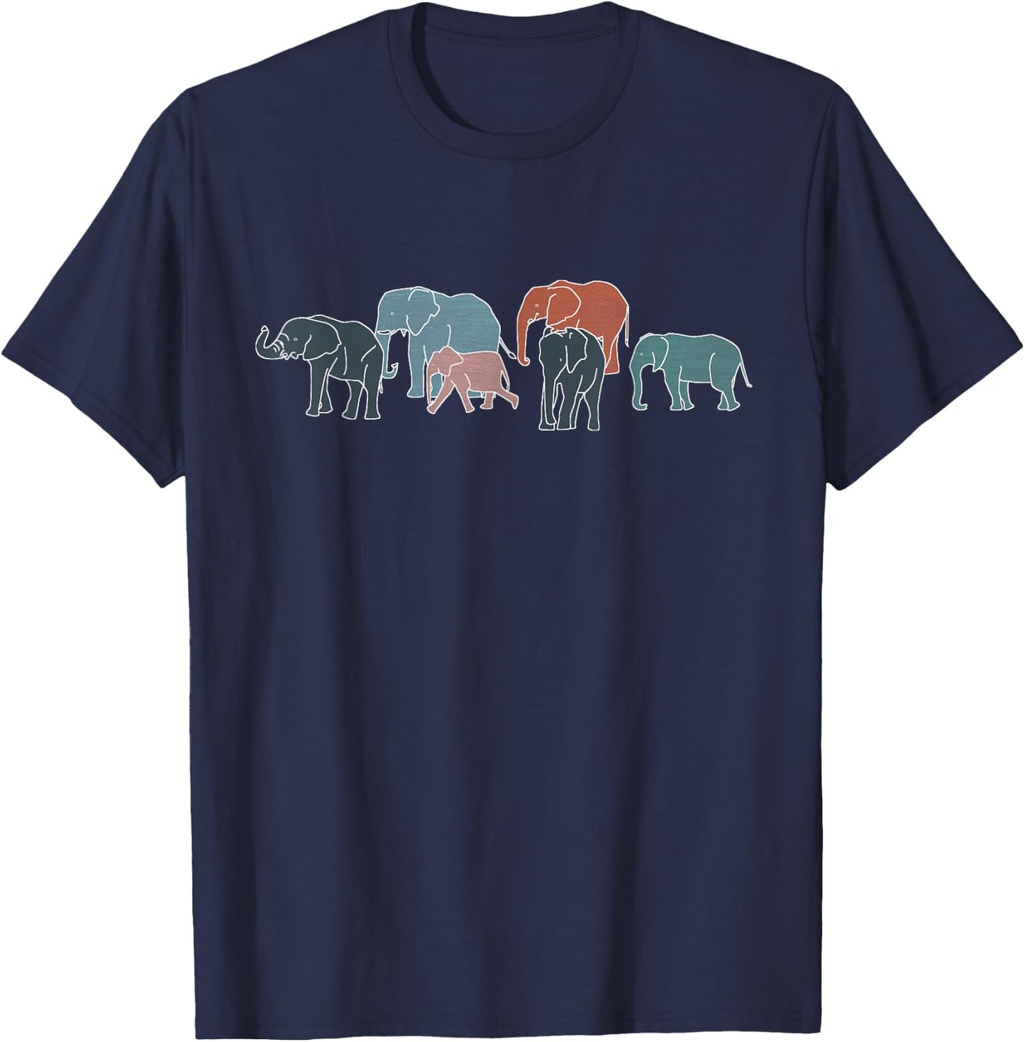 Thimbleberry African Shirts Herd of Elephants for Africa and Elephant Lovers T-Shirt - T-Shirt | Navy